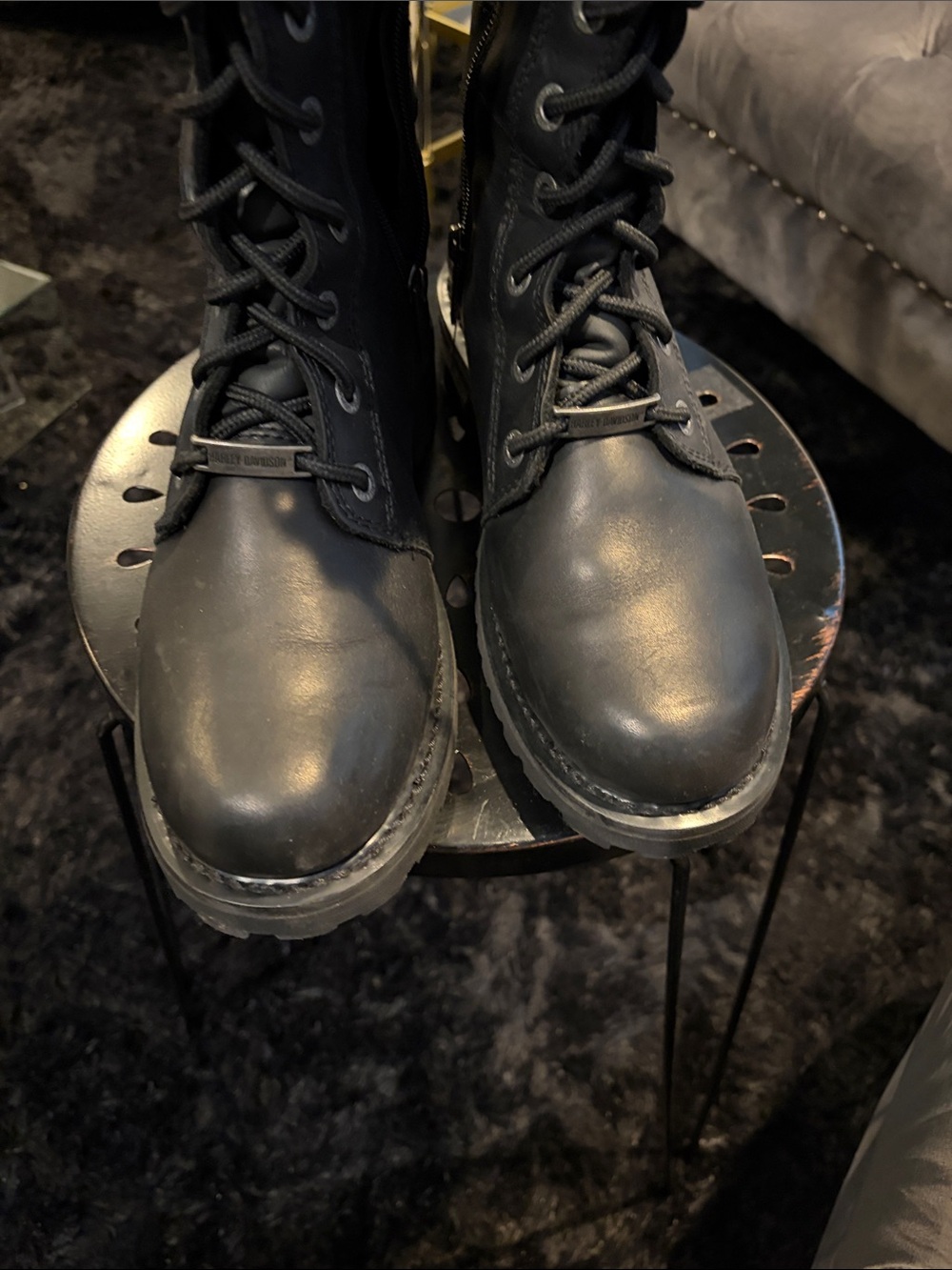 Harley-Davidson Beechwood 15” Black Leather Motorcycle Boots D83856 - Picture 5 of 5